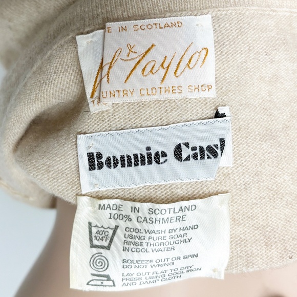 Bonnie Cashin Sweater Funnel Neck Cowl Cashmere Oatmeal Wool Vintage 1970s Rare - Picture 12 of 12